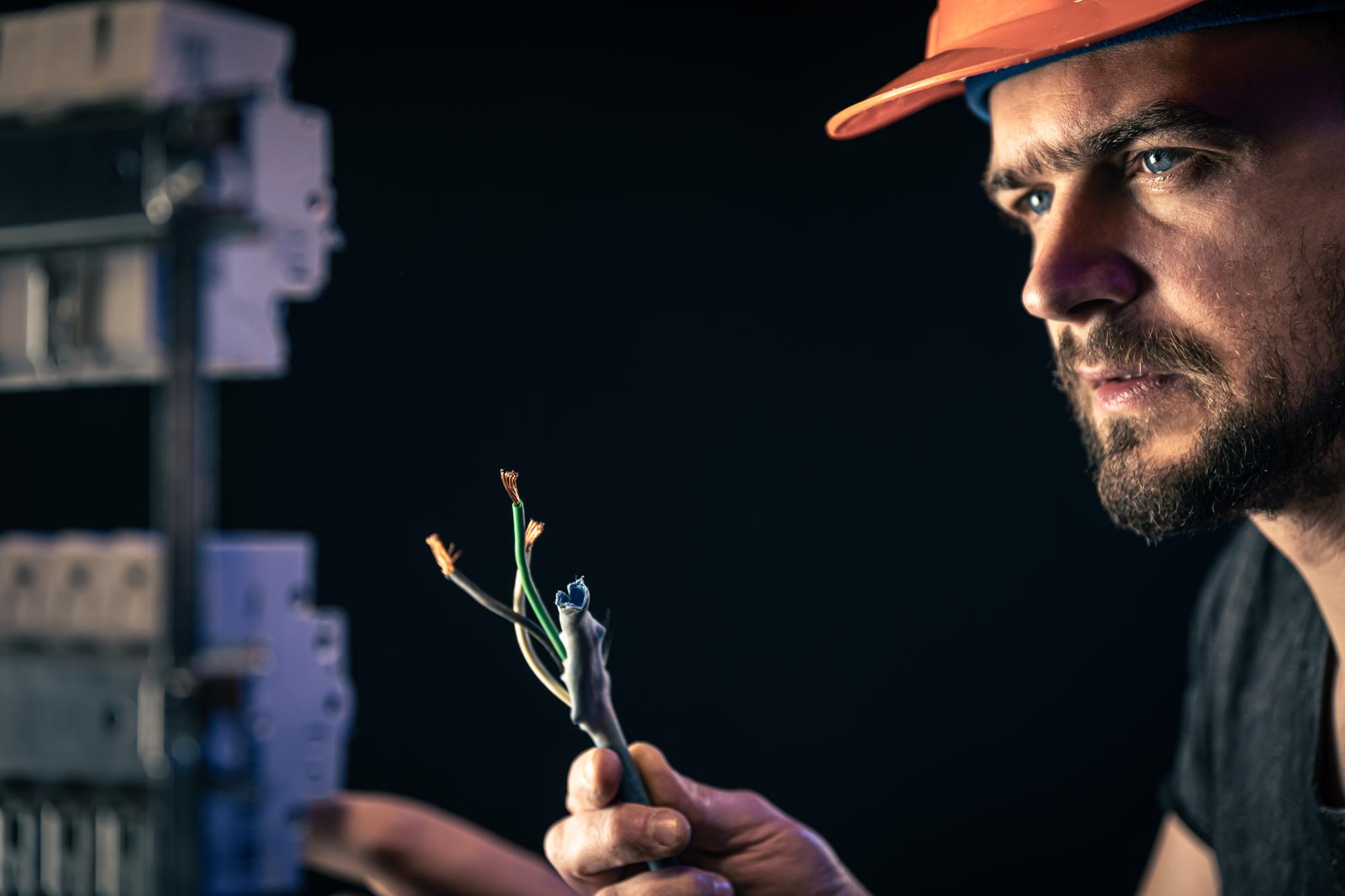 male-electrician-works-switchboard-with-electrical-connecting-cable